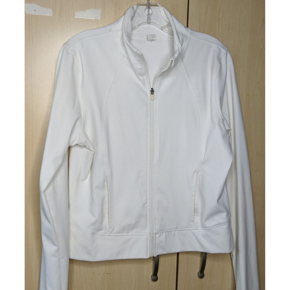 90 Degree Reflex White Compression Jacket Women Size XL  Very Fitted Full Zip